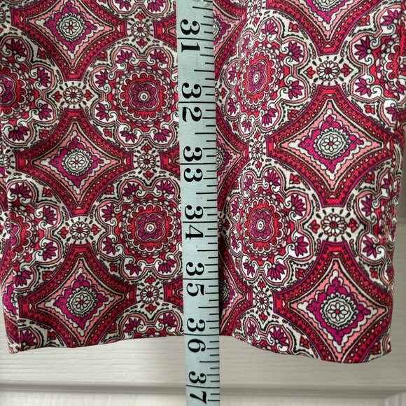 Talbots Womens Pink Medallion Chino Ankle Pants Size 8 Regular Straight Stretch - Picture 3 of 5